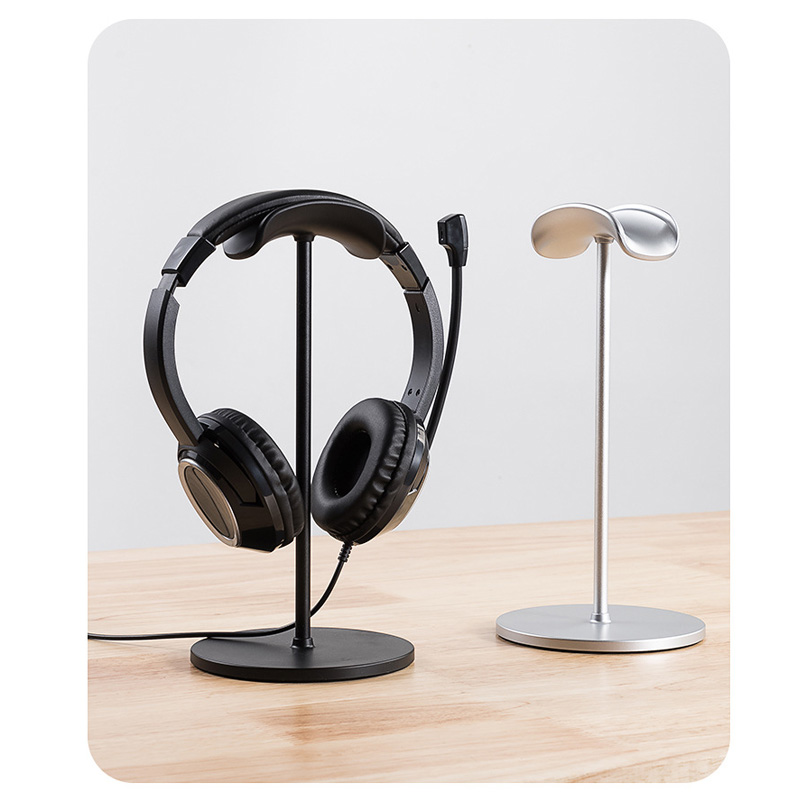 Headphone Stand Desk - Metal Head-Mounted Headphone Stand Non-Slip Detachable