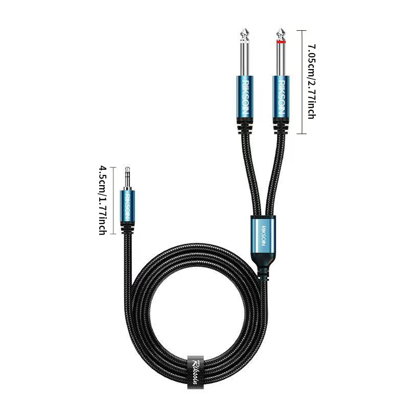 3.5mm TRS to Dual 6.35mm TS Br - Audio Splitter Y ulasan dan harga