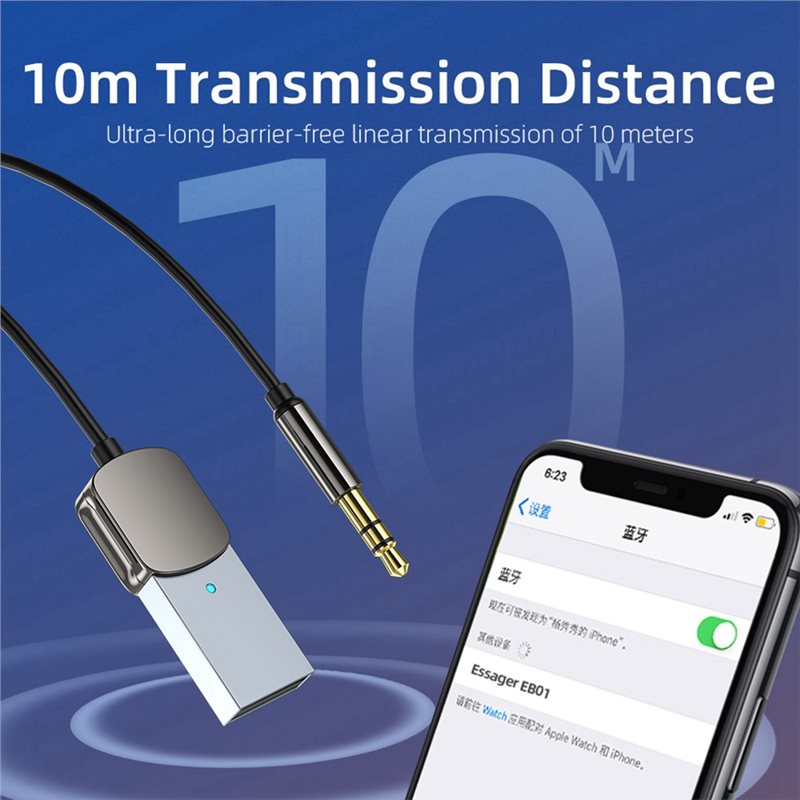 DT51 Bluetooth 5.0 Aux Adapter - Bluetooth Adapter Receiver ulasan dan harga