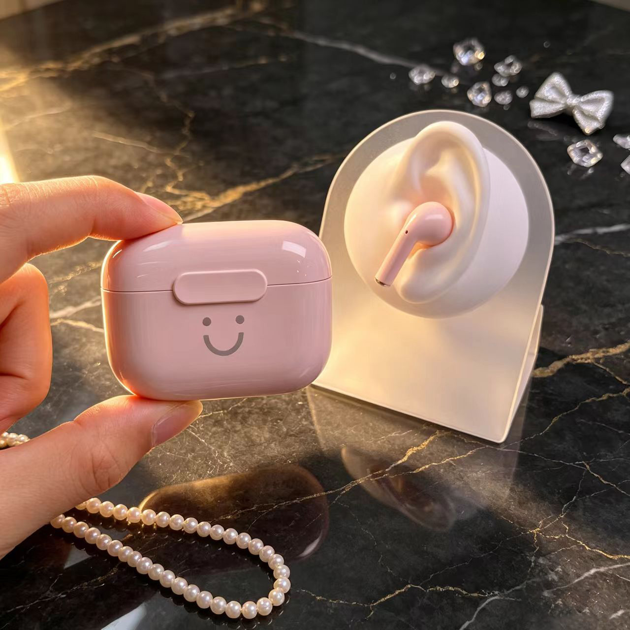 Cute Smiley Face TWS Wireless  - Bluetooth Headset On Ear ulasan dan harga