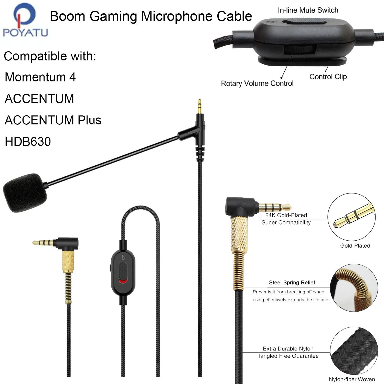 Boom Mic Headphone Cable for S - Sennheiser Headphone Momentum 4 ulasan dan harga
