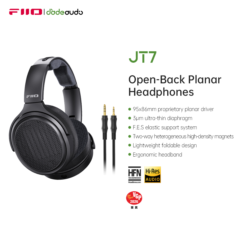 FiiO JT7 Over-Ear Planar Magne - Audiophile Headphone Wired ulasan dan harga